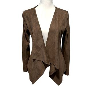 Faux Suede women’s brown fly away blazer size small